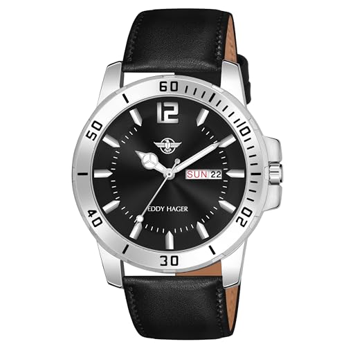 Image of EDDY HAGER EH-194-Black Day and Date Watch for Men