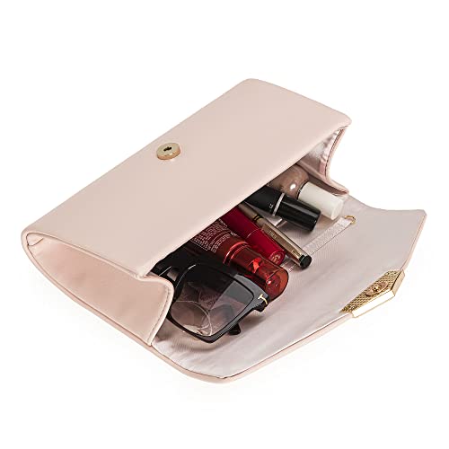 CHARMING TAILOR PU Clutch Purse for Women Evening Bag Chic Clutch Handbag for Special-occasion (Blush Pink)