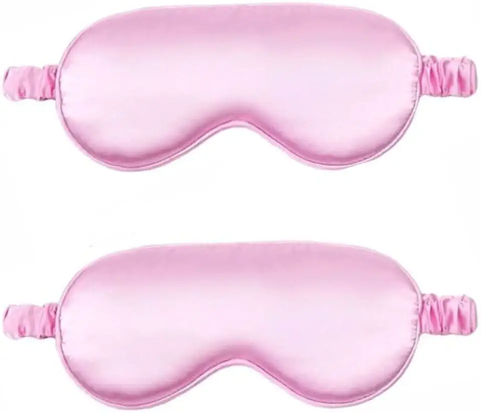 Kit com 2 Máscaras de dormir com enchimento de camada dupla e tira elástica para uma noite de sono perfeita (Rosa)