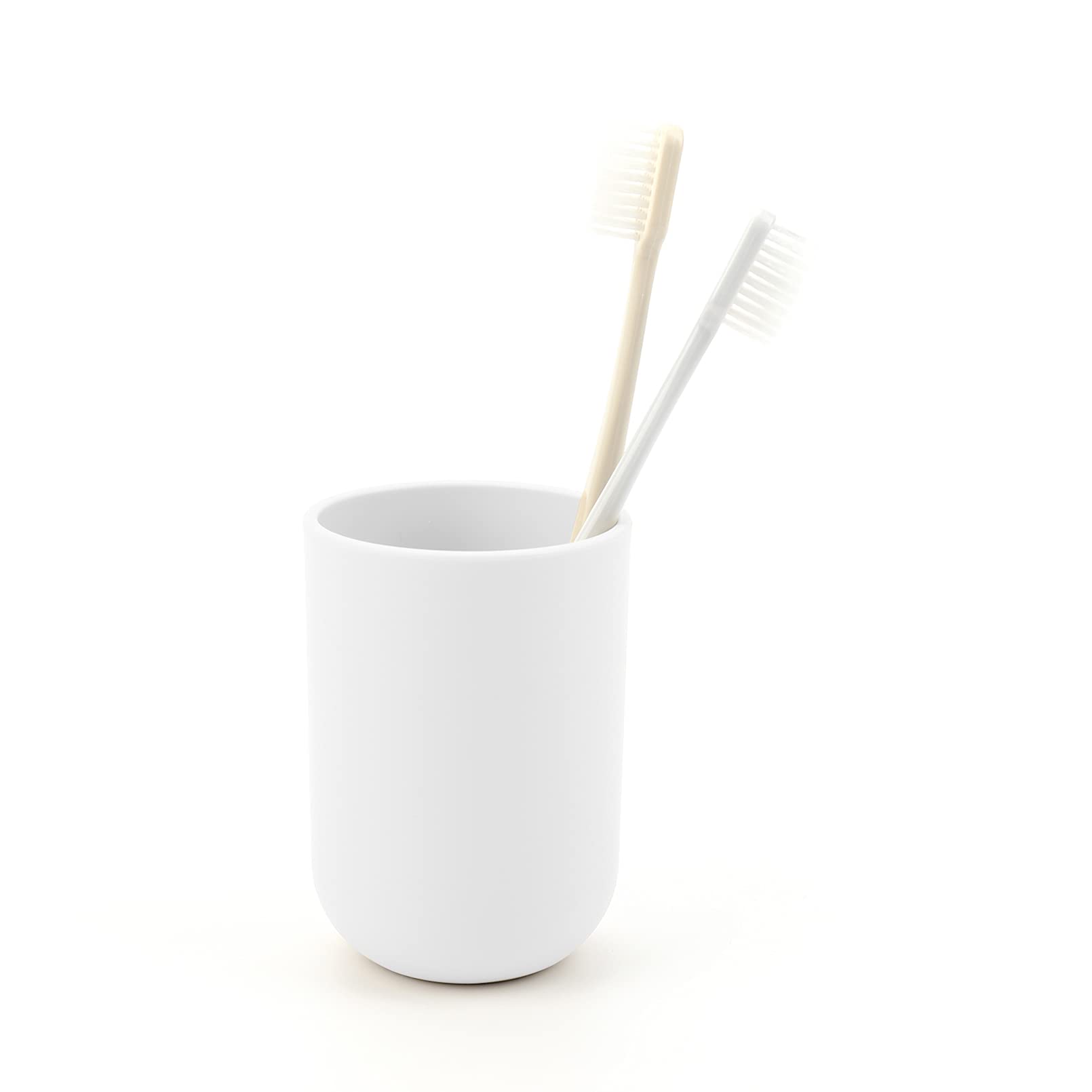 Uchwyt na szczoteczkę do zębów, kubki łazienkowe, kubek do szczotkowania zębów, kubek do wielokrotnego użytku do łazienki, kubek do płukania, plastikowy 350 ml (biały)