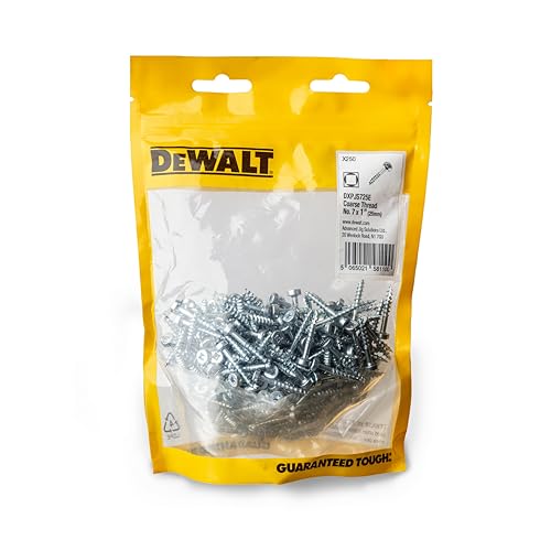 DEWALT Pocket Hole Screws 250 pcs - 1 (25mm) Coarse Thread No. 7ga For Softwoods