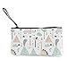 Produktbild TTmom Damen Leinwand Geldbörse Portemonnaie Geldbeutel,Bungalow Volcano Dinosaurs Tropical Plants Pattern Pen Holder Stationery Organizer Change Purse Coin Pouch Mini Clutch Bag for Home and Office