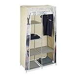 Relaxdays Faltschrank Big Ben H x B x T: ca. 161 x 83,5 x 42,5 cm Kleiderschrank aus Stoff Wäscheschrank mit 6 Ablagen und Kleiderstange Stoffschrank als Garderobenschrank und Campingschrank, London