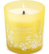 Coconut Mandarin Vanilla Candle | Large Wood Wick Soy Scented Candle for Home | Calming Aromather...