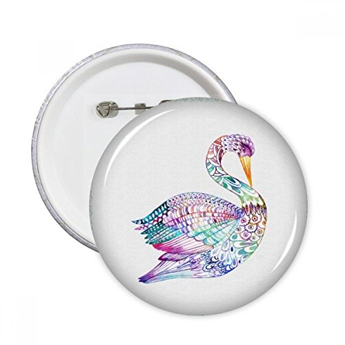 Pins badge bouton oiseaux aquarelle pour masquer un accroc ou raviver un vêtement terne 5pcs