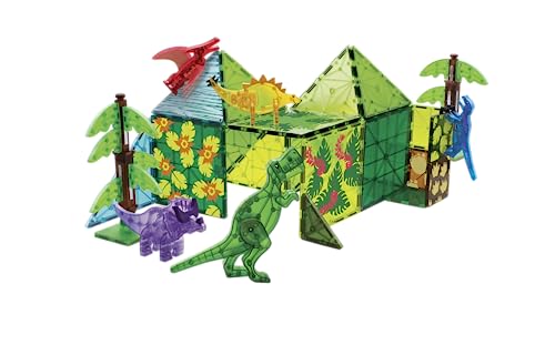 MAGNA-TILES Dino World XL 50-Piece Magnetic Construction Set, The ORIGINAL Magnetic Building Brand - image 6