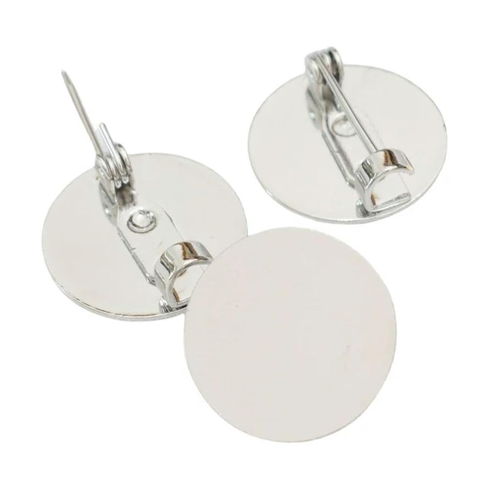 MEIFULLE 5Pcs 18/20/25mm Gold Circle Plate Brooch Cabochon Base Blanks Tray For DIY Settings Brooch Badge Holder Jewelry Making Findings