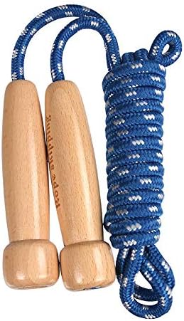 Jump Rope Kids, Adjustable Wooden Handle Skipping Rope Best for Boys and Girls Fitness Training/Exercise/Outdoor Activity Fun Toy