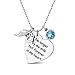 Produktbild JunMei Verlust des Haustieres mit Engelsflügel Charm Love Heart personalisierte CZ Birthstones Halskette Hund Hand gestempelt Schmuck, Pet Memorial Urne Halskette