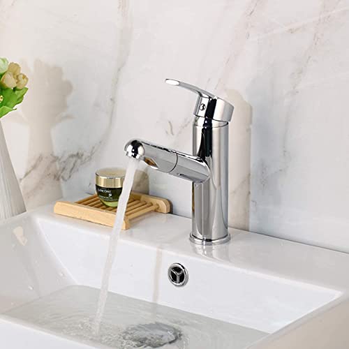 Robinet de salle de bains extractible avec mitigeur d'eau chaude