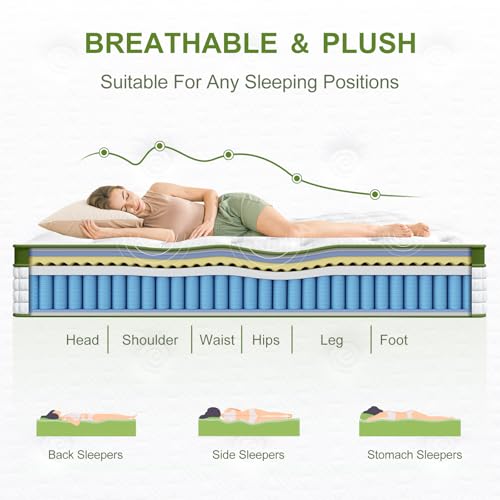 BedStory 12-Inch Queen Hybrid Mattress in a Box - Gel Memory Foam & Pocket Springs, Medium Firm, CertiPUR-US Certified