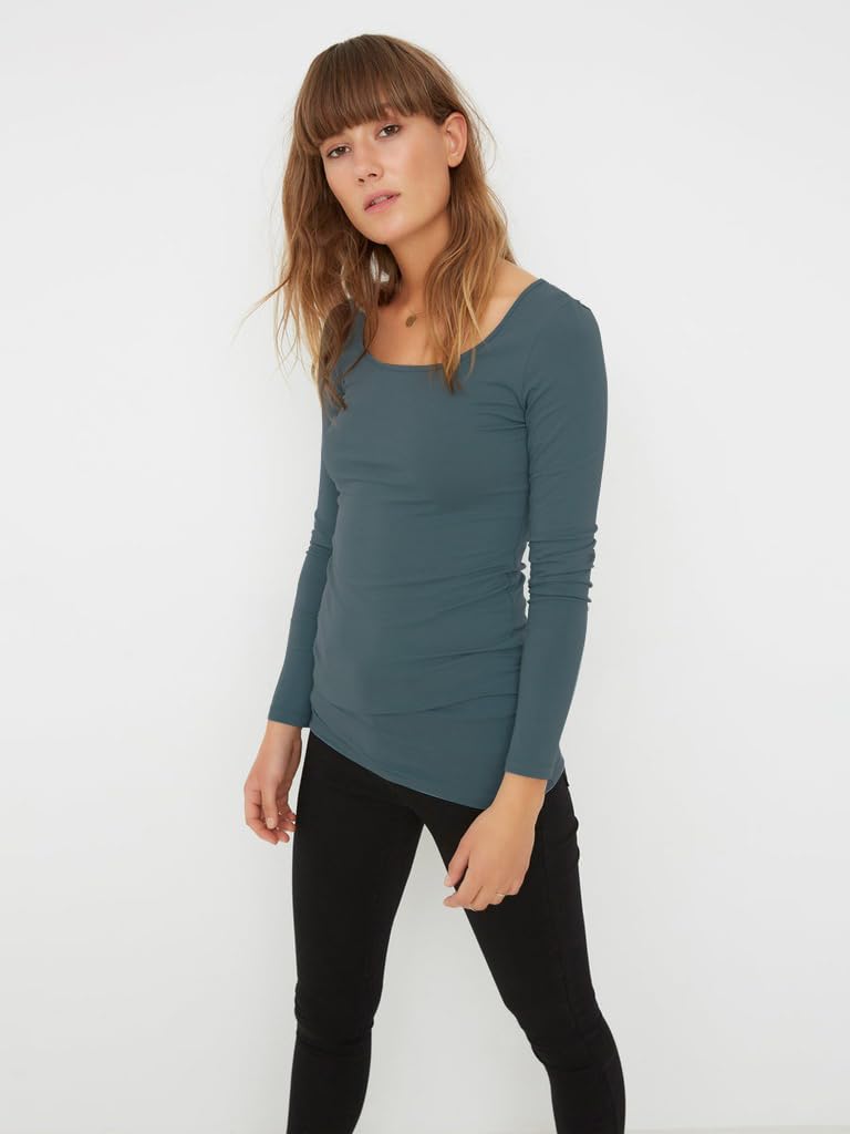 VERO MODA Koszulka z długim rękawem Kobiety Vmmaxi My Ls Soft Long U-neck Ga 2pack (2 w zestawie) | Top
