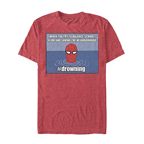 T-shirt Spider-Man #Drowning Marvel pour homme en coton noir