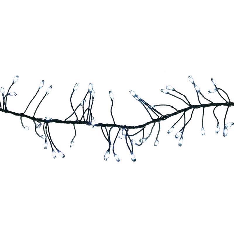 Celebrations Platinum LED Big Seed Cluster Pure White 250 ct String Christmas Lights 10 ft.