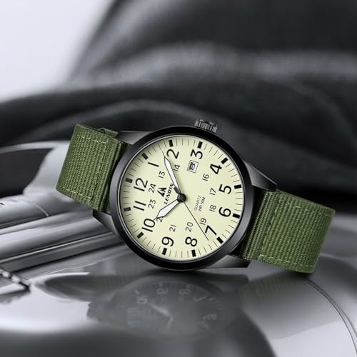 LN LENQIN Mens Watches Analog Quartz Watches Daily Waterproof Wrist Watches for Men Light Simple Field Watch with Date - Image 6