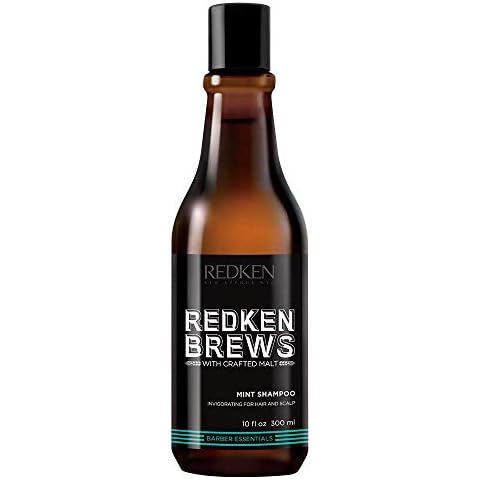 Redken Shampoo For Men, With Menthol For Soothing Application, Cools and Sooths Scalp, Deeply Cleanses Hair, Energizing Mint Scent, Brews, 10.1 fl.oz. Cover