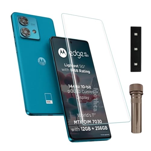 Image of Mothca Premium UV Tempered Glass Screen Protector For Moto Edge 40 Neo (Pack of 1) Full Adhesive UV Curved Screen Guard, Case Friendly with Installation Kit