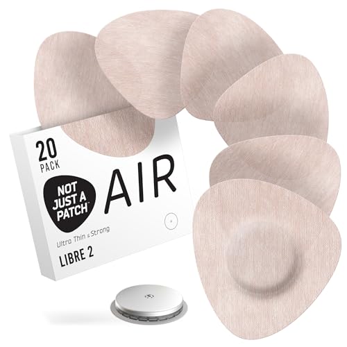 Not Just A Patch Freestyle Libre 2 Covers (20 Pack) - Thin, Strong and Light, Ultra-Long 14 Day Adhesion - Durable Lingo CGM & Libre 2 Sensor & Protector Patches - Beige