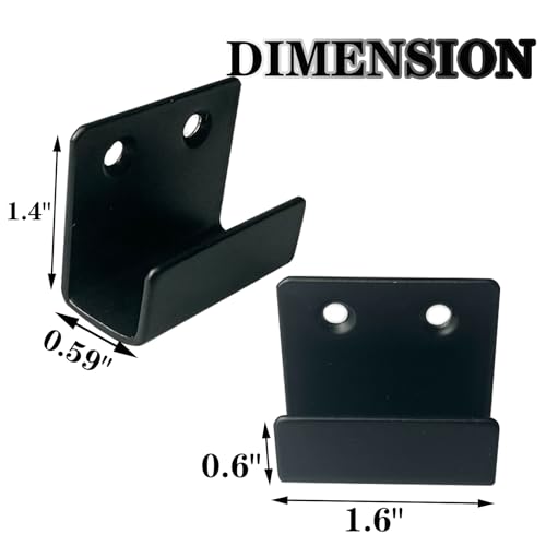 Image of 12 Pcs Wall Mount Hanger Bracket, Mirror Hanger Brackets, Wall Hanger for Mirrors, Picture Frame, Tile, Ceramic, Wall Display (Medium Size, Black)