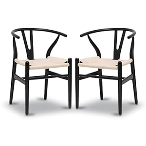 POLY & BARK Weave Chair, Set of 2, Black