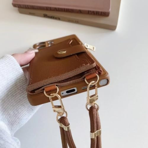 Housse portefeuille cuir Galaxy S22 Plus avec cordon amovible