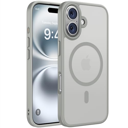 Image of Miracase Magnetic Series for iPhone 16 Case [Compatible with MagSafe] Military-Grade Protection, Anti-Fingerprint, Slim Phone Case for iPhone 16 6.1 inch - Grey