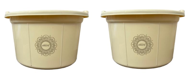 ARISTO Multipurpose Plastic Tub 32 LTR Aqua Ivory Combo ARISTO Multipurpose Plastic Tub 32 LTR Aqua Ivory Combo