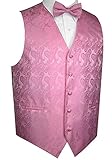 Brand Q Men's Tuxedo Vest and Bow-Tie Set-Rose Petal Paisley-L