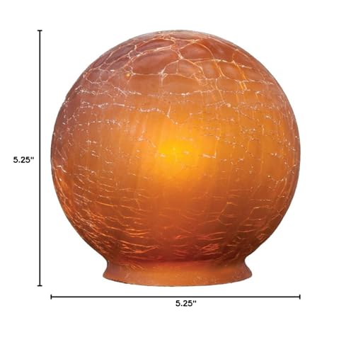 Image of B&P Lamp 3 1 /4 inch fitter, Amber Crackle Glass Art Deco Ball Globe or Lamp Shade