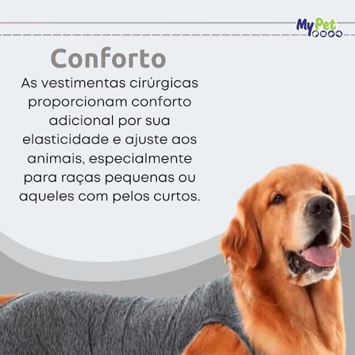 MY PET BRASIL Roupa Cirúrgica Para Cachorros N.04 Pós-Cirurgia Pós-Operatório Roupa Para Cães Auxili