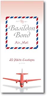 Basildon Bond P4TO 89 x 187 mm Gummed Envelope - Airmail White (Pack of 20),100080078