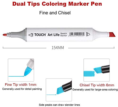 Mydee 40 Colori Art Sketch Pennarelli a Doppia
