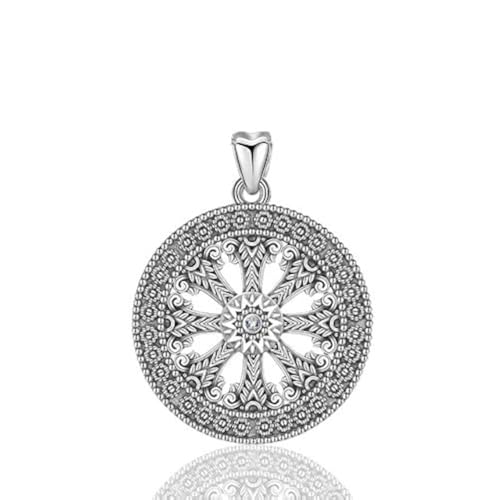 Collier roue de karma argent 925 bijou quotidien pour homme femme