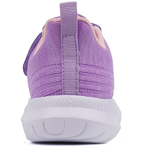 Toandon Little Kids Girls Sneakers Shoes Breathable Lightweight Athletic Sport Tennis Running Walking Fashion Knit Straps Non Slip Hook And Loop Closure Sneakers Purple Size 1 #TOP5