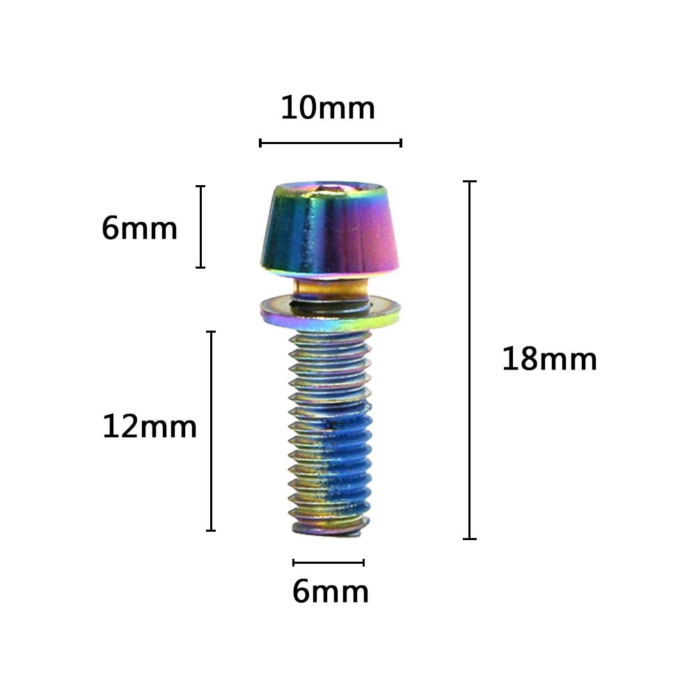 Kit De 6 Boulons De Tige De Guidon Pour Vélo - Vis M6x18mm En Acier Carbone Haute Résistance, Rouge (Pour VTT, Route)
