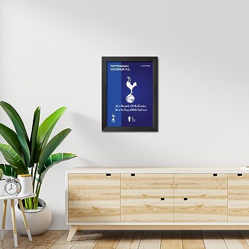 Image of TenorArts Tottenham Hotspur Football Club Poster White Logo Laminated Photo Frame Painting with Matt Finish Black Textures(12 inches x 9inches)