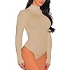 BelleLovin-Womens-Mock-Turtle-Neck-Long-Sleeve-Basic-Bodysuit-Jumpsuit BelleLovin Women's Mock Neck Long Sleeve Basic Bodysuit Jumpsuit (Nude, Medium)