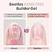 Beetles Builder Gel Set HEMA Free-Whispered Petals 4 Colors 8 in 1 Thickening Strengthening Building Apex with Base&Top Coat Gel for Beginner DIY Salon at Home, UV & LED Nude Pink Builder Nail Gel