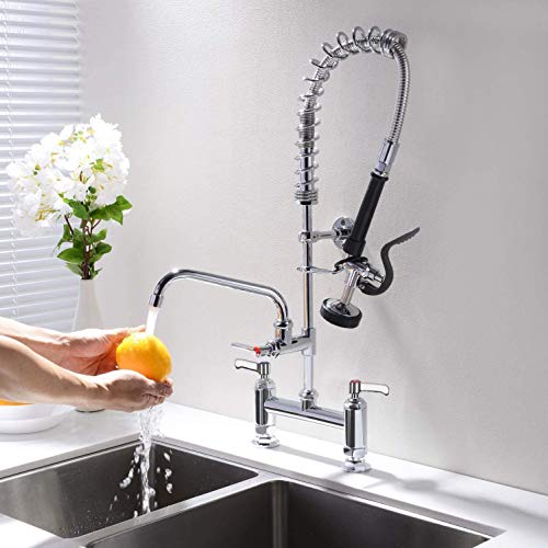 Robinet de cuisine commerciale sur pied pour grands éviers - 5