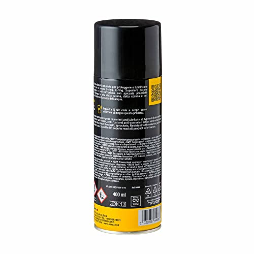 Bardahl K9 - Lubrificante Superiore Catena Moto Strada-Pista, Spray Per Catena Moto E Catena Bici, Lubrifica E Protegge, Anti Ruggine E Corrosione, Agisce In Profondità, Chain Lube, 400 Ml - 2