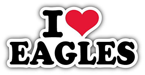 novland I Love Eagles Car Bumper Sticker Decal 6'' X 3''