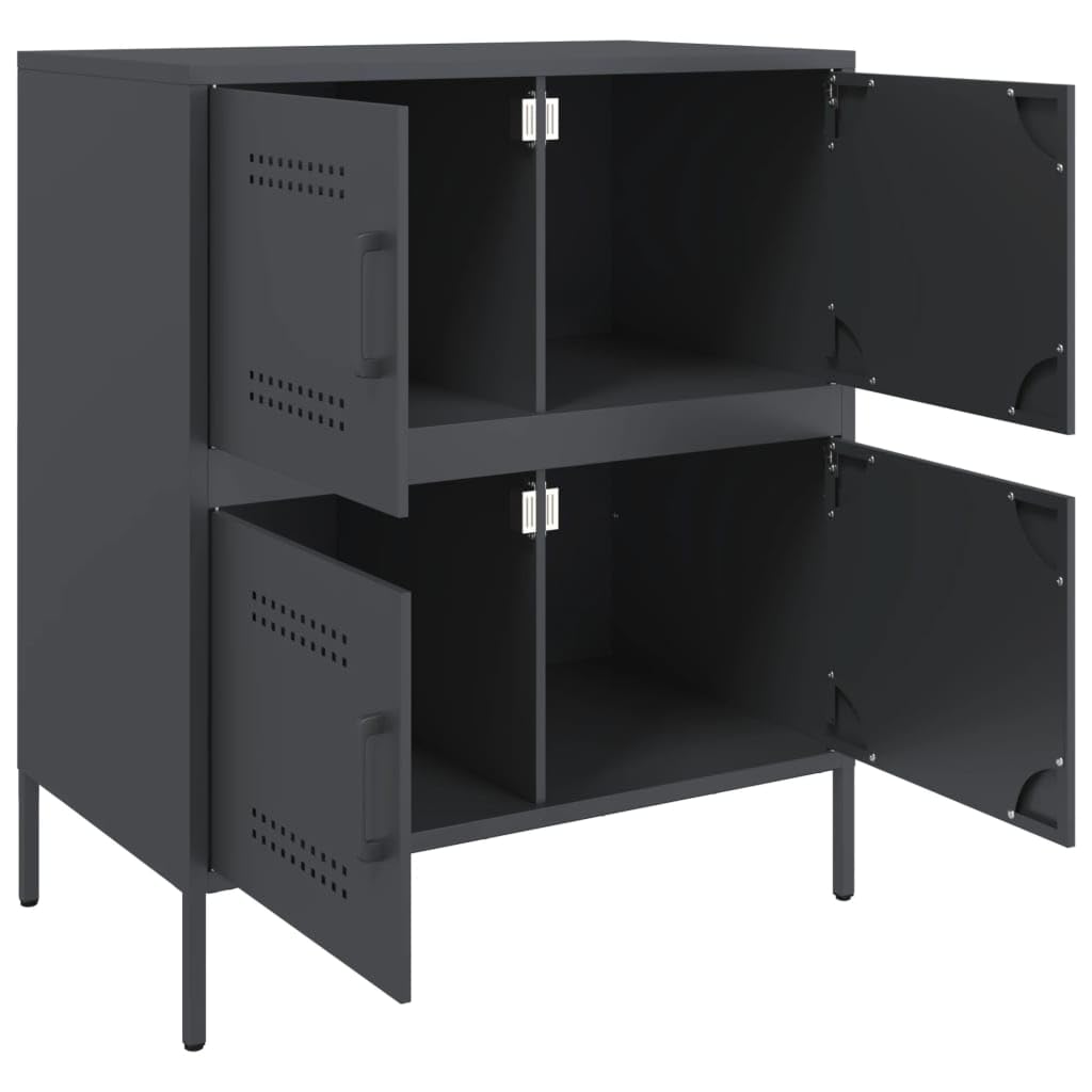 Credenza Industriale in Acciaio Antracite 68x39x79 cm