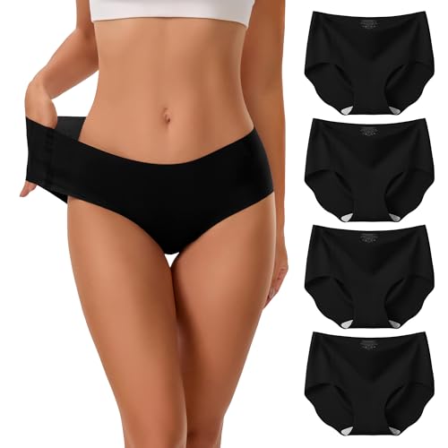 Image of INNERSY Seamless Underwear for Women Soft No Show Invisible Hipster Panties 4-Pack
