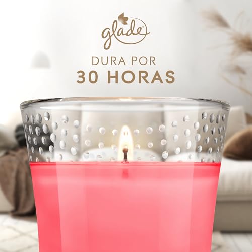Glade Vela Perfumada, Fragancia Bubbly Berry Splash, Infusionada con Aceites Esenciales, Vegana, Aroma de 30 Horas, 1 Vela - imagen 5