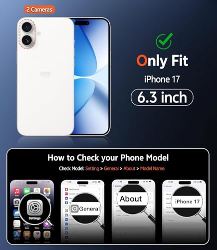 Image of GoldKart iPhone 17 Case Wavy Edge Clear Back Design, Anti-Slip Grip Cute Wave Curly Frame Shape Shockproof Soft TPU & Hard PC Bumper Protective Phone Case Cover for Women Girls - Black