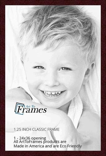 ArtToFrames 24x36 Inch Brown Picture Frame, This 1.25" Custom Poster Frame is Classic Mahogany Frame, for Your Art or Photos, WOMFRBW26039-24x36
