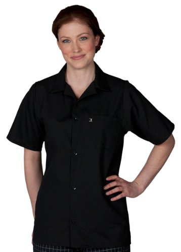 Edwards Garment Short Sleeves Traditional Cook Shirt, Black, XXXXXX-Large