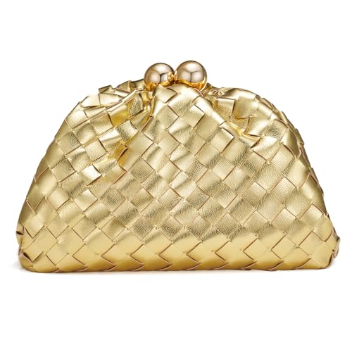 Image of CHUNLI Dressy Woven Clutch Purses for Women Evening Wedding Formal Occasion,Dumpling Crossbody Shoulder Handbags for Women