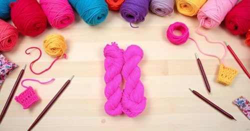 Image of Brilon Rose (200 gm) Wool Hank Hand Knitting Wool /Art Craft Soft Fingering Crochet Hook Yarn, Needle Knitting Yarn Thread dye SM-DFPC