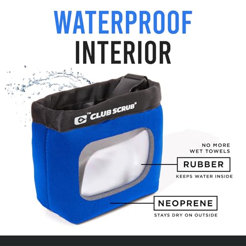 Image of Club Scrub Golf Club and Golf Ball Cleaning Bag, Waterproof Clean Face Technology Liner, Detachable Clip, Machine Washable, Cleans Club Grooves, Dry Exterior (Neoprene or Microfiber Option Available)
